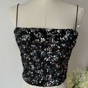 GARAGE Women’s Sequin top in Black size Small